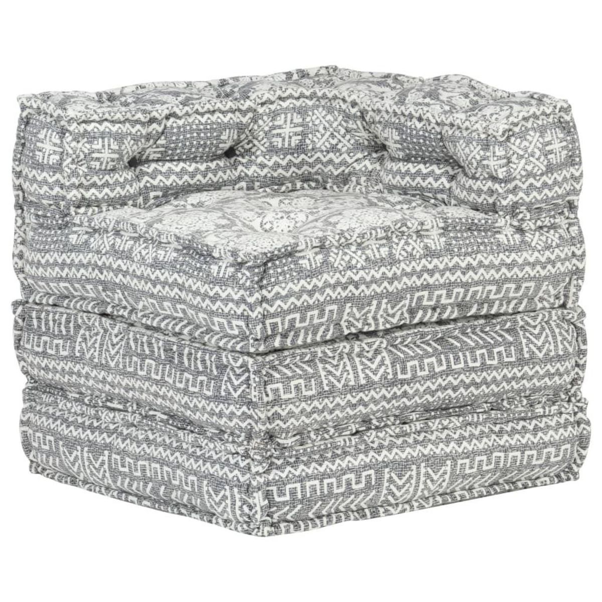 VIDAXL Pouf modulaire Gris clair Tissu