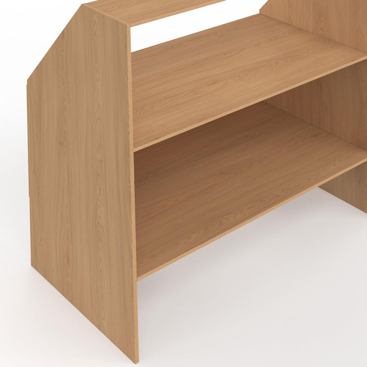 ID MARKET Etagère sous pente 2 niveaux TOMI 100 x 50 x 70/110 cm bois façon hêtre