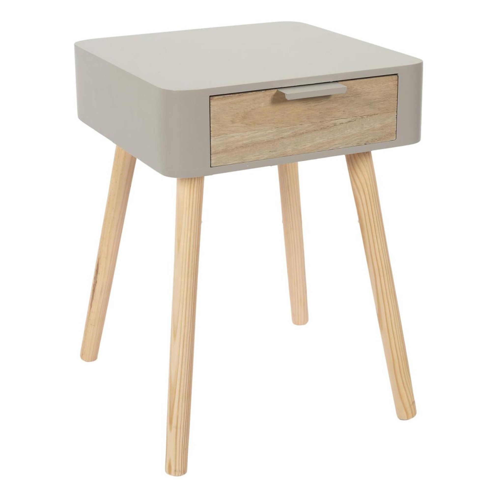 The Home Deco Factory Table de Chevet 1 Tiroir  Bois  48cm Taupe
