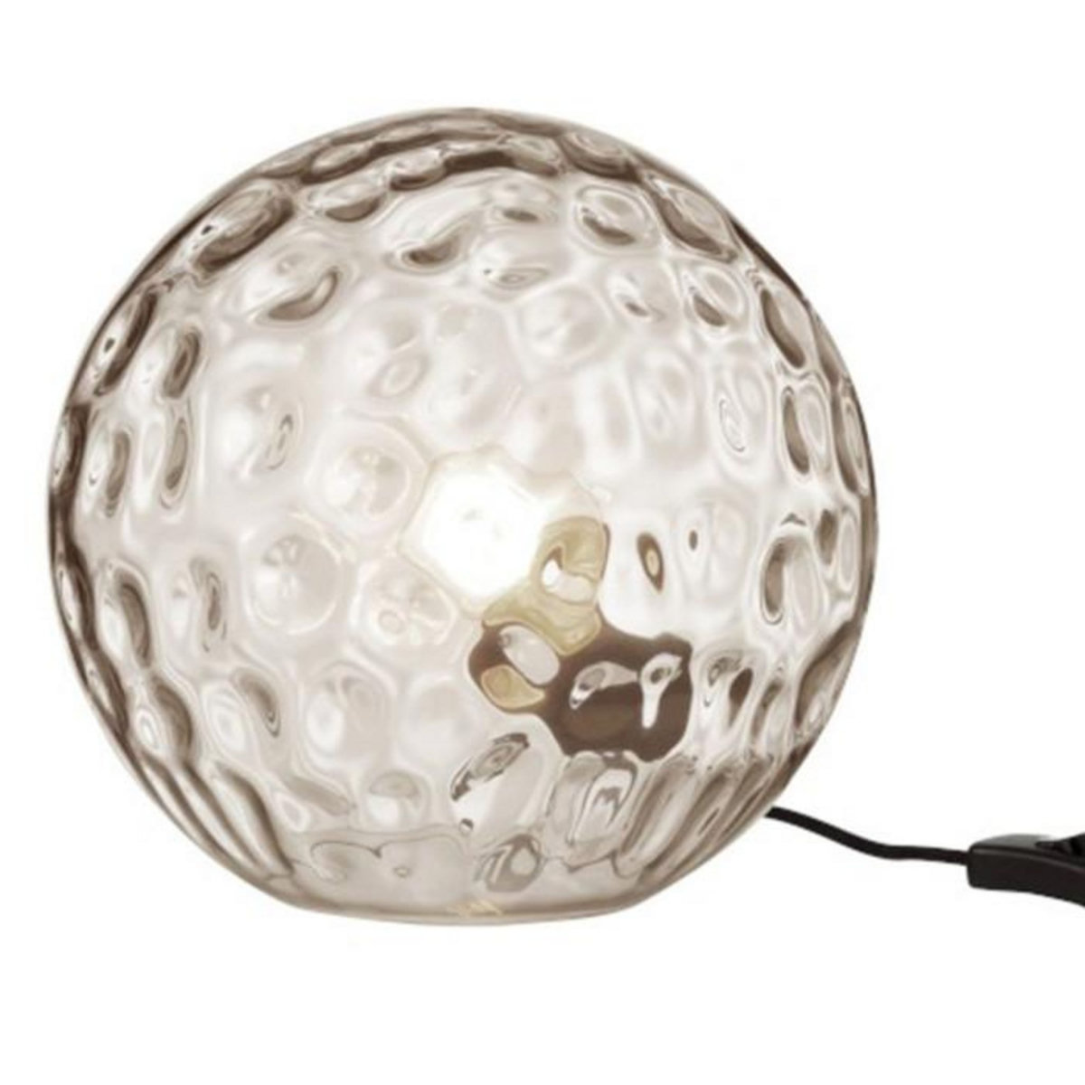 Paris Prix Lampe à Poser en Verre Design  Bollie  25cm Gris