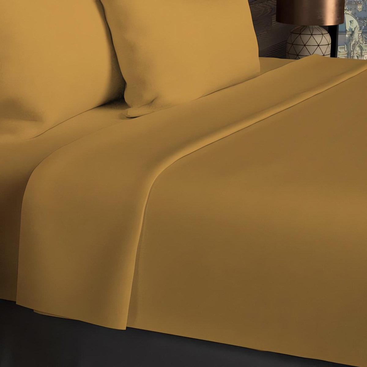 SOLEIL D'OCRE Drap plat en coton 57 fils UNI, par Soleil d'ocre
