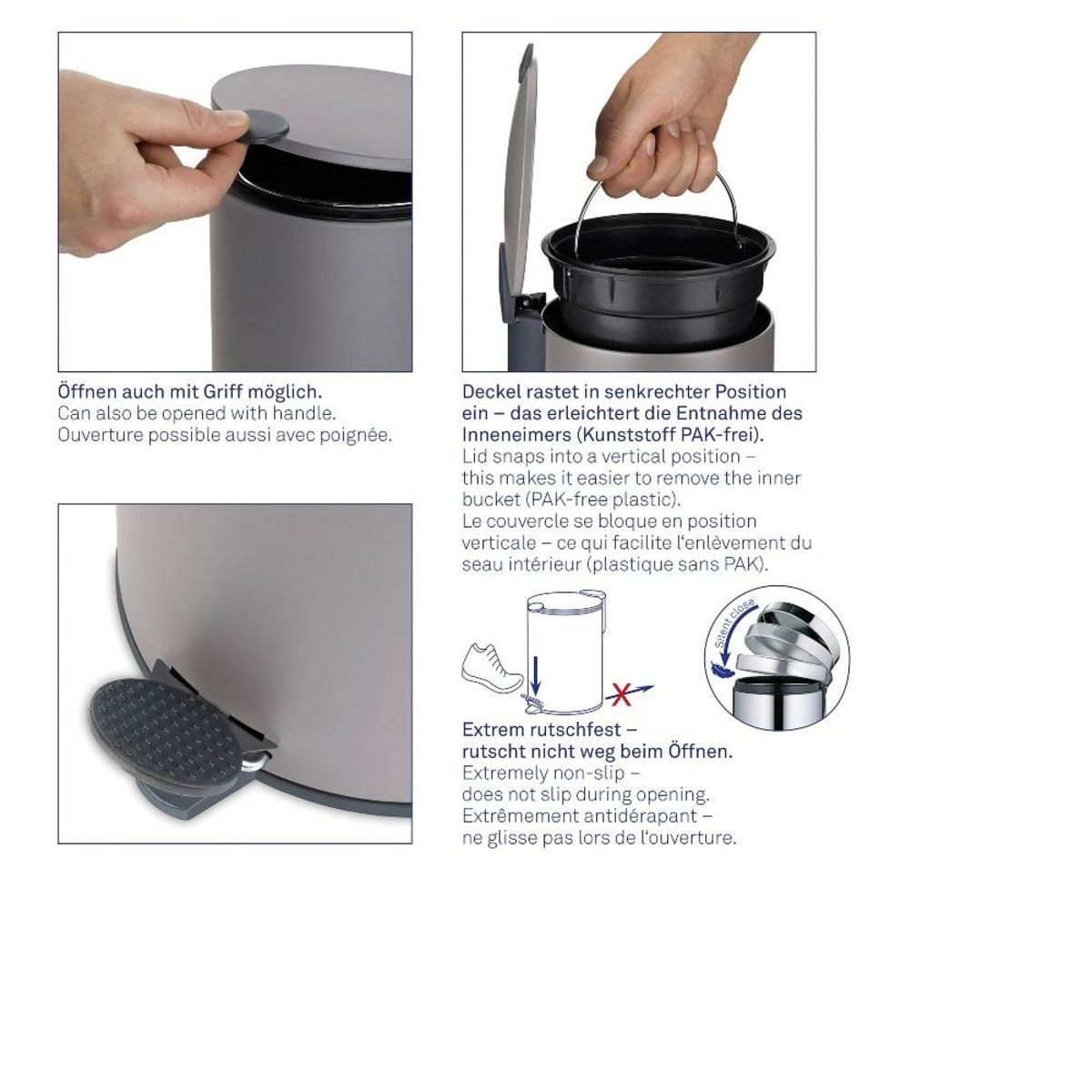 Kela line Poubelle à pédale 12l inox - 10643