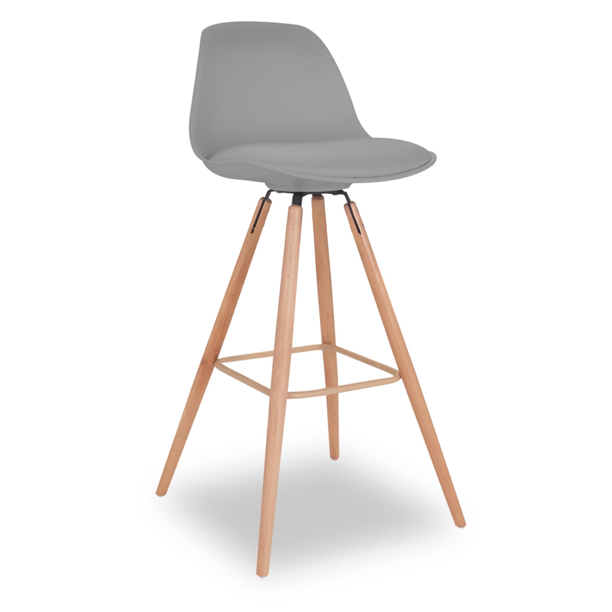 Voir la diapositive 4 : ID MARKET Lot de 4 tabourets de bar sara mix color gris foncé, gris clair, blanc et bleu canard