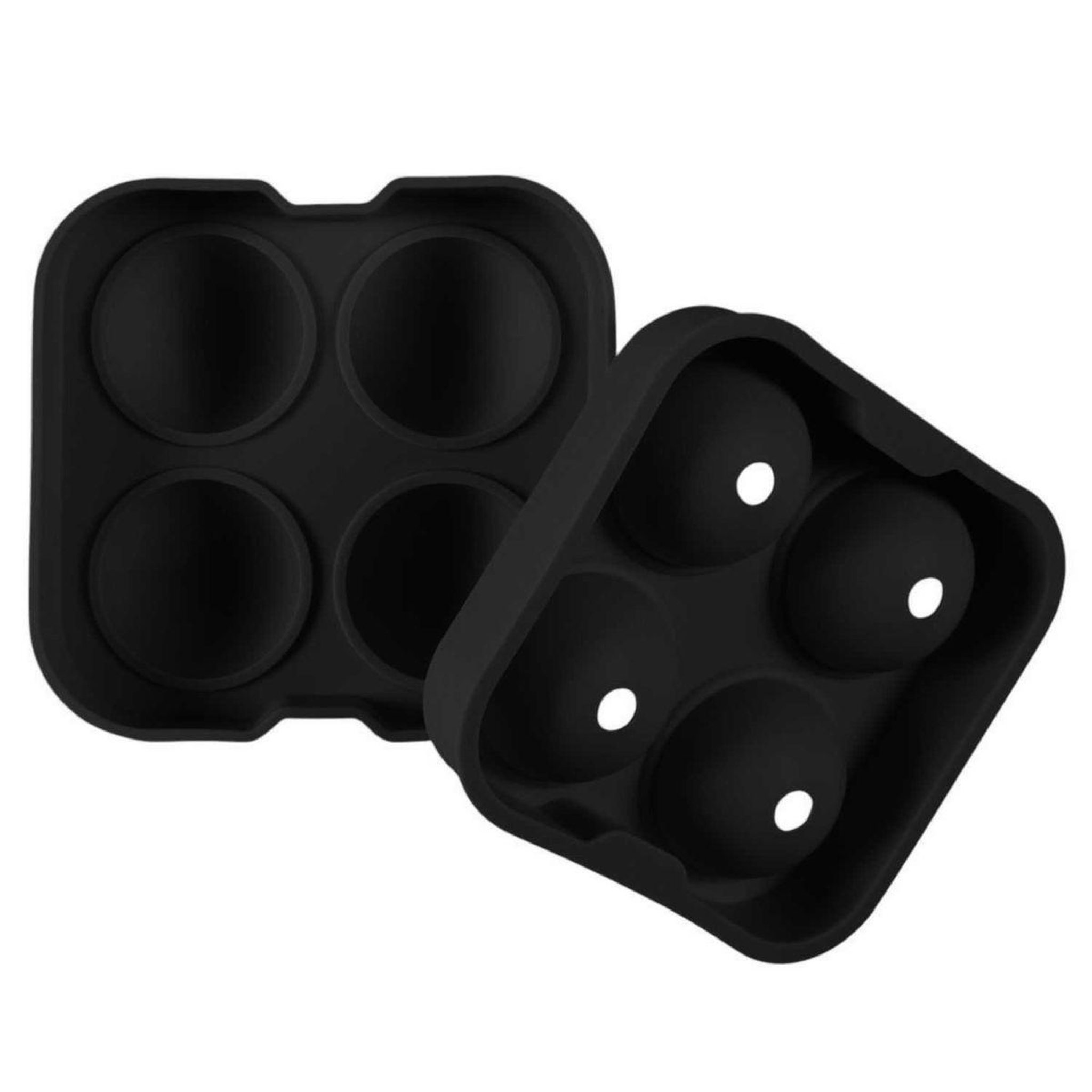 Voir la diapositive 1 : COOK CONCEPT Moule à glaçons en silicone  4 boules  12cm noir