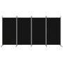 Voir la diapositive 3 : VIDAXL Cloison de separation 4 panneaux Noir 346x180 cm Tissu