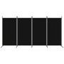 Voir la diapositive 3 : VIDAXL Cloison de separation 4 panneaux Noir 346x180 cm Tissu
