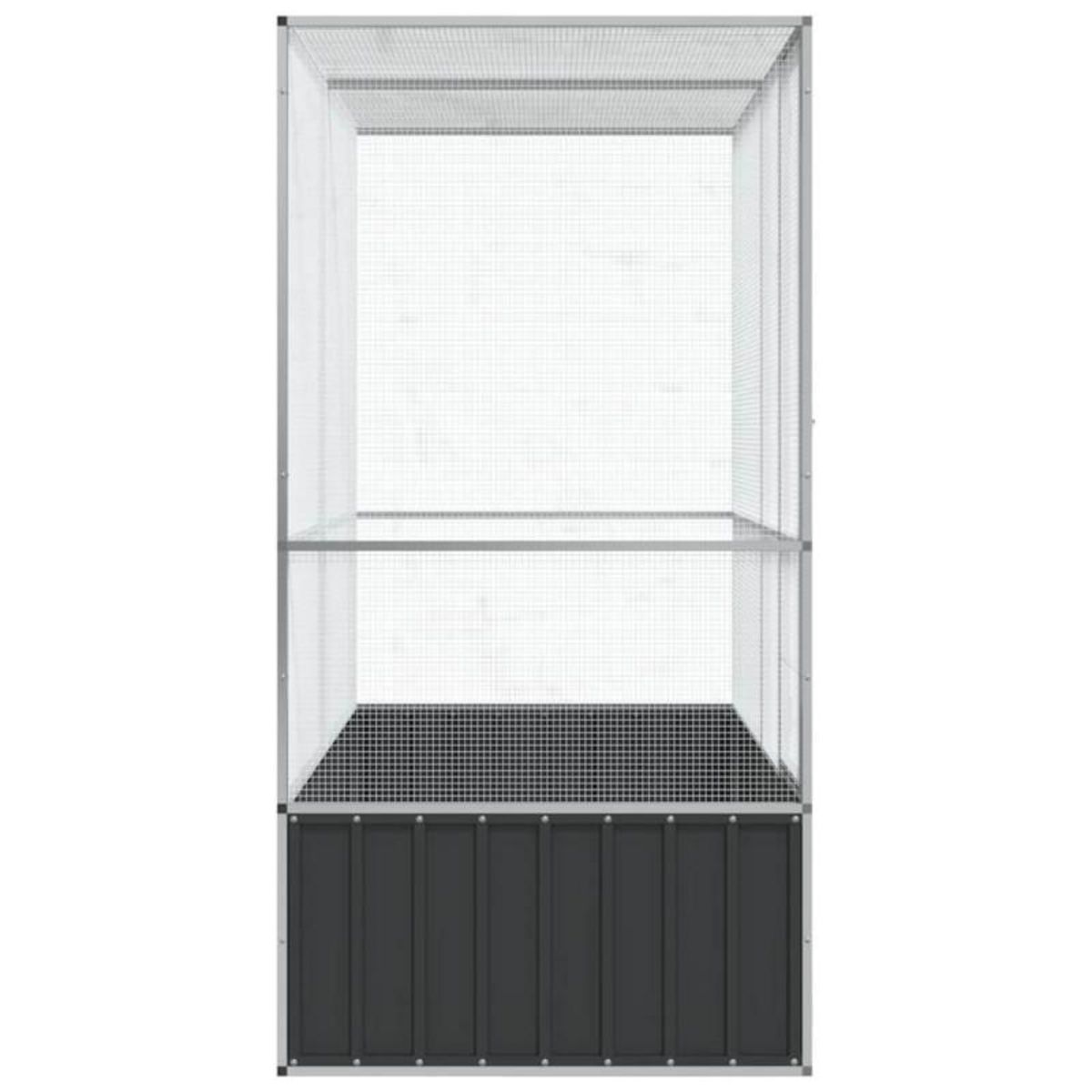 VIDAXL Volière argenté 210,5x107x212 cm acier