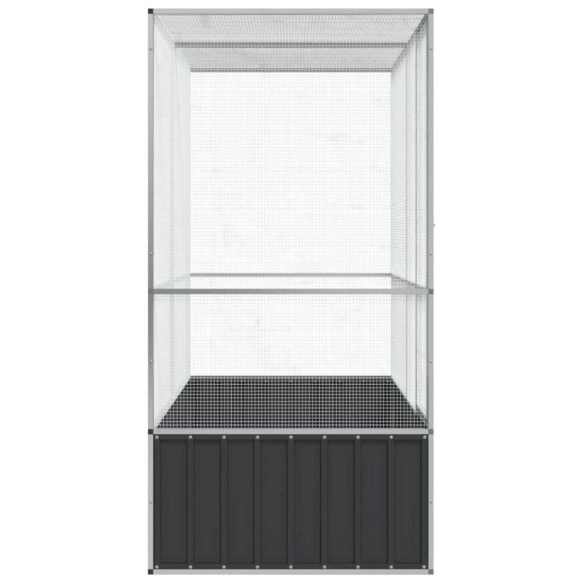 VIDAXL Volière argenté 210,5x107x212 cm acier