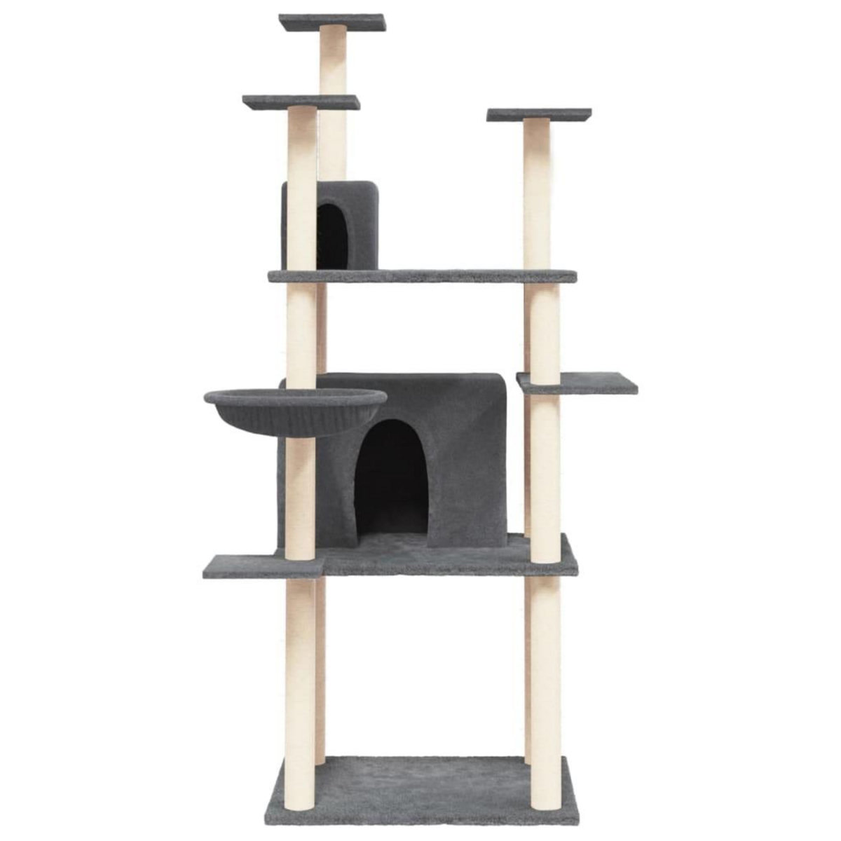 VIDAXL Arbre a chat avec griffoirs en sisal Gris fonce 166 cm