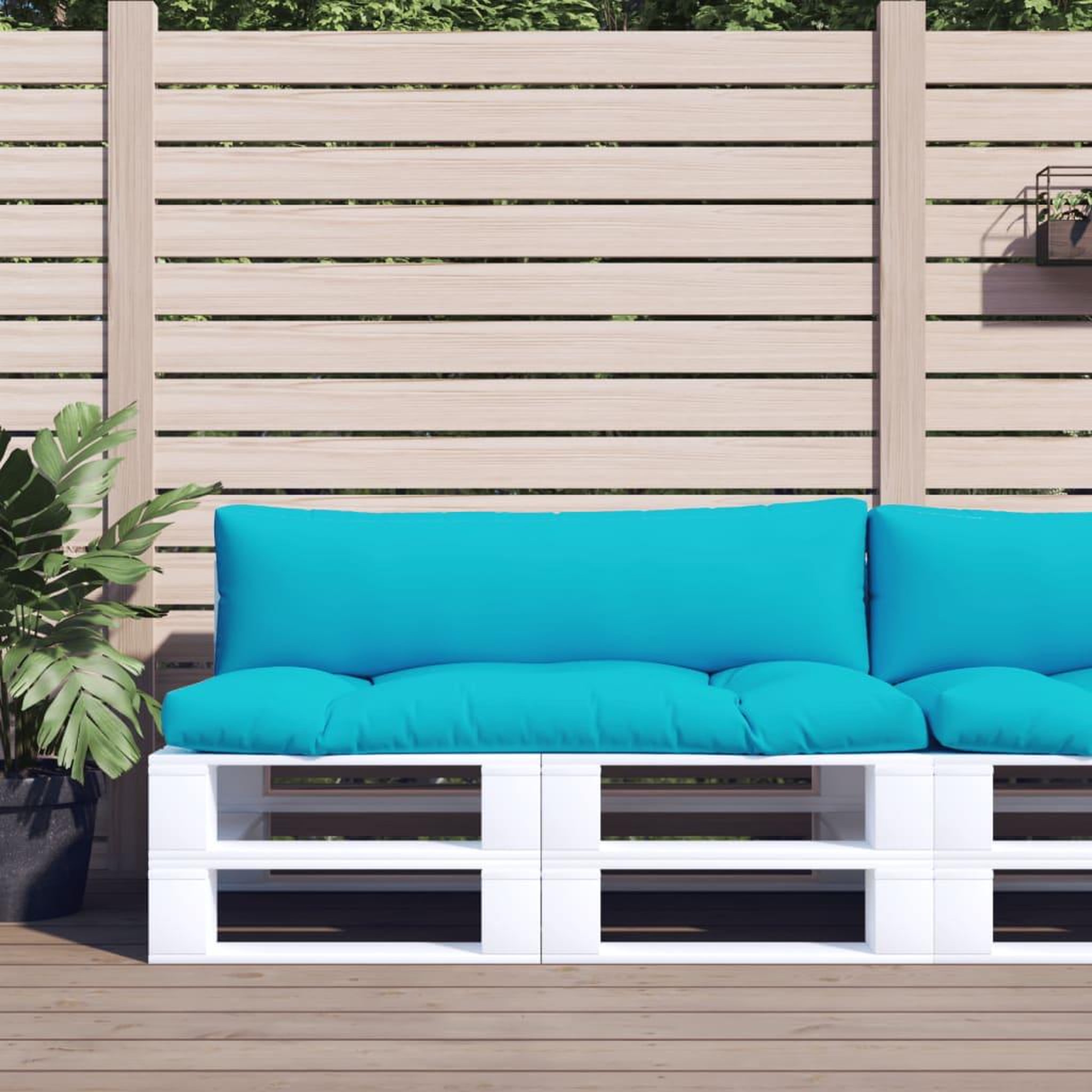 VIDAXL Coussins de palette lot de 2 turquoise tissu Oxford