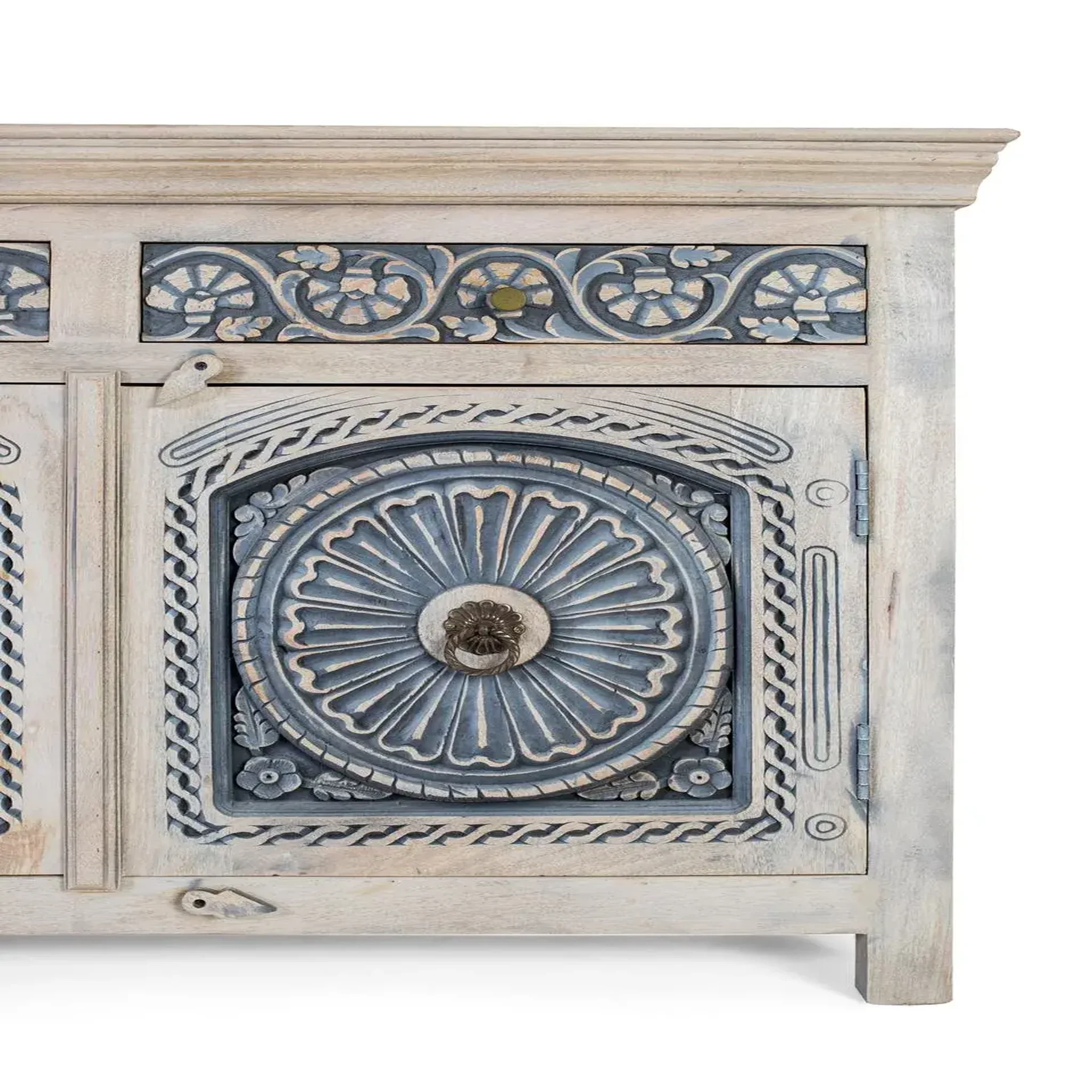 Voir la diapositive 2 : GINER Y COLOMER SL Buffet en bois de manguier 180cm style méditerranéen moderne