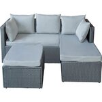 Habitat et Jardin Salon de jardin bas en résine tressée  Diya  3 places - Gris clair