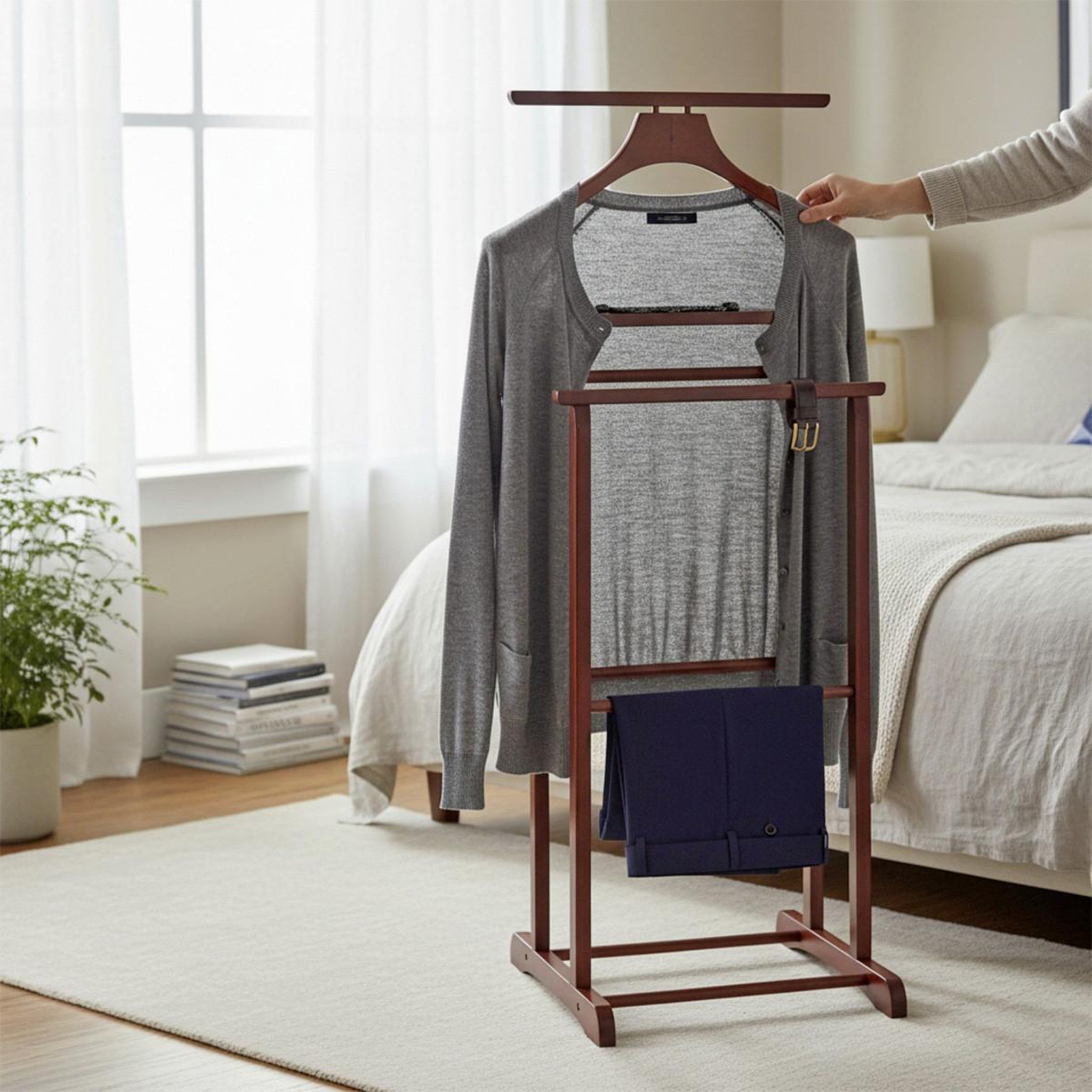 Voir la diapositive 2 : Paris Prix Valet de chambre en bois  veoh  102cm cerisier