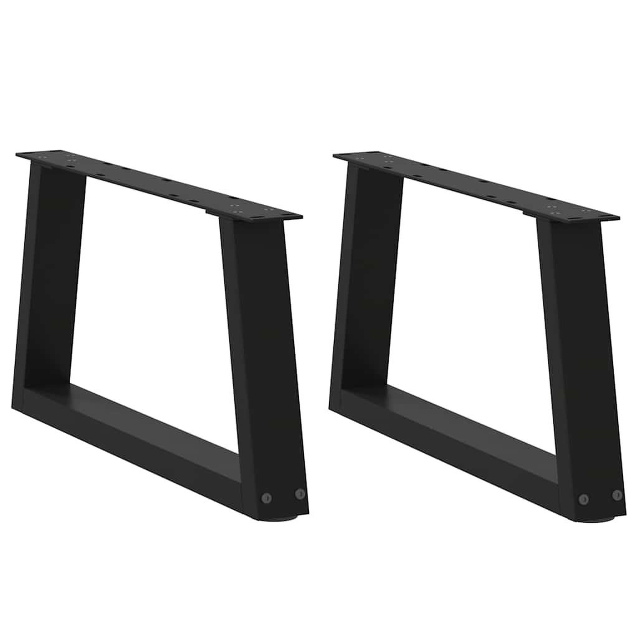 VIDAXL Pieds de table a manger forme V 2 pcs noir 50x(30-31,3)cm acier