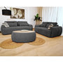 Voir la diapositive 4 : BEST MOBILIER Mahina - canapé droit 2 places - en tissu bouclette