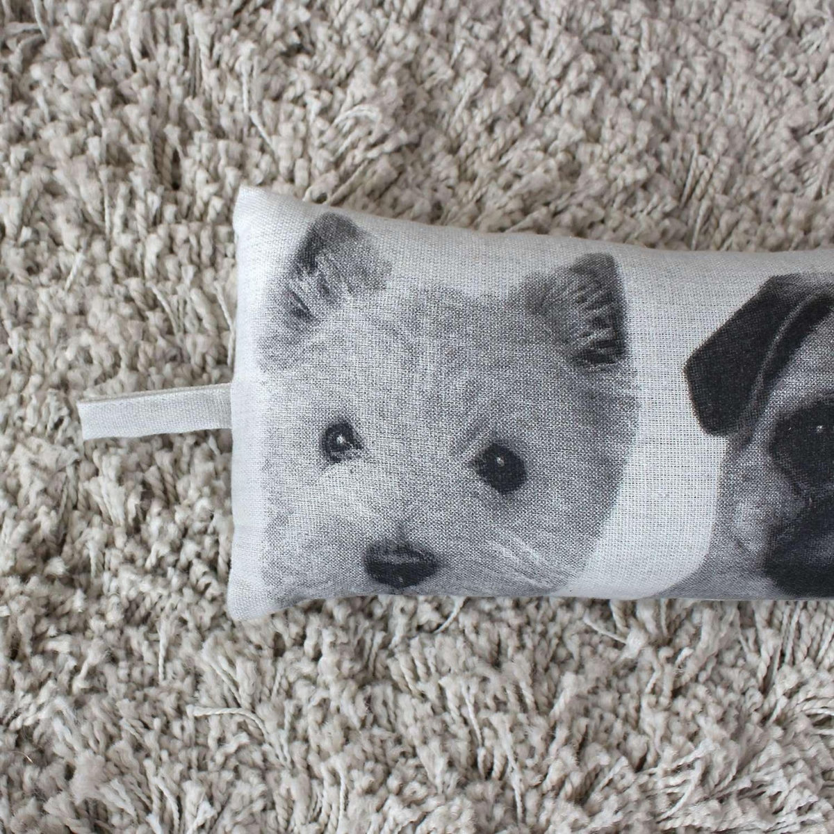 TOILINUX Boudin de porte imprimé chiens - 90 x 15 cm - Noir et blanc