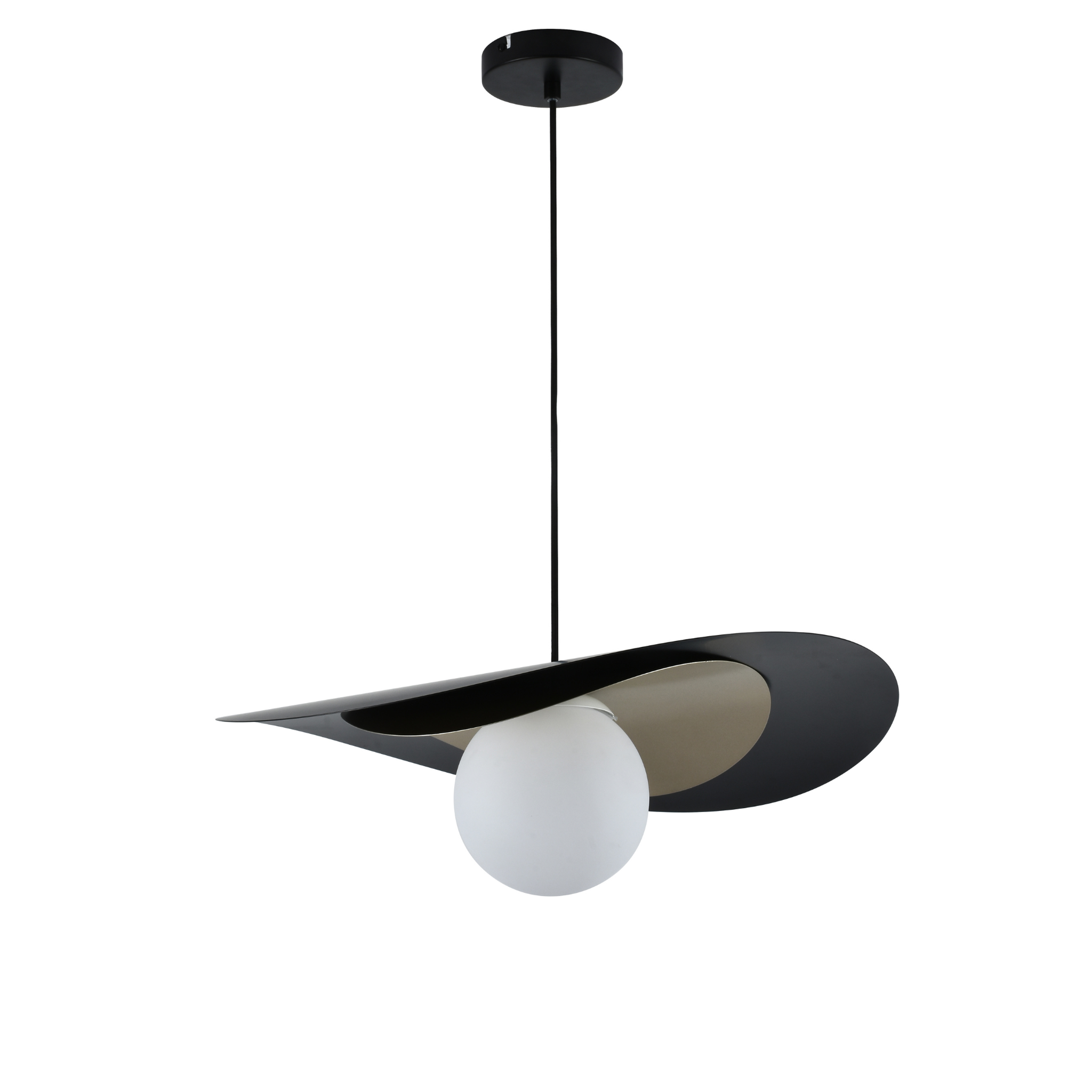 MAISON PAVANE Suspension en métal noir et doré 50 cm-iris