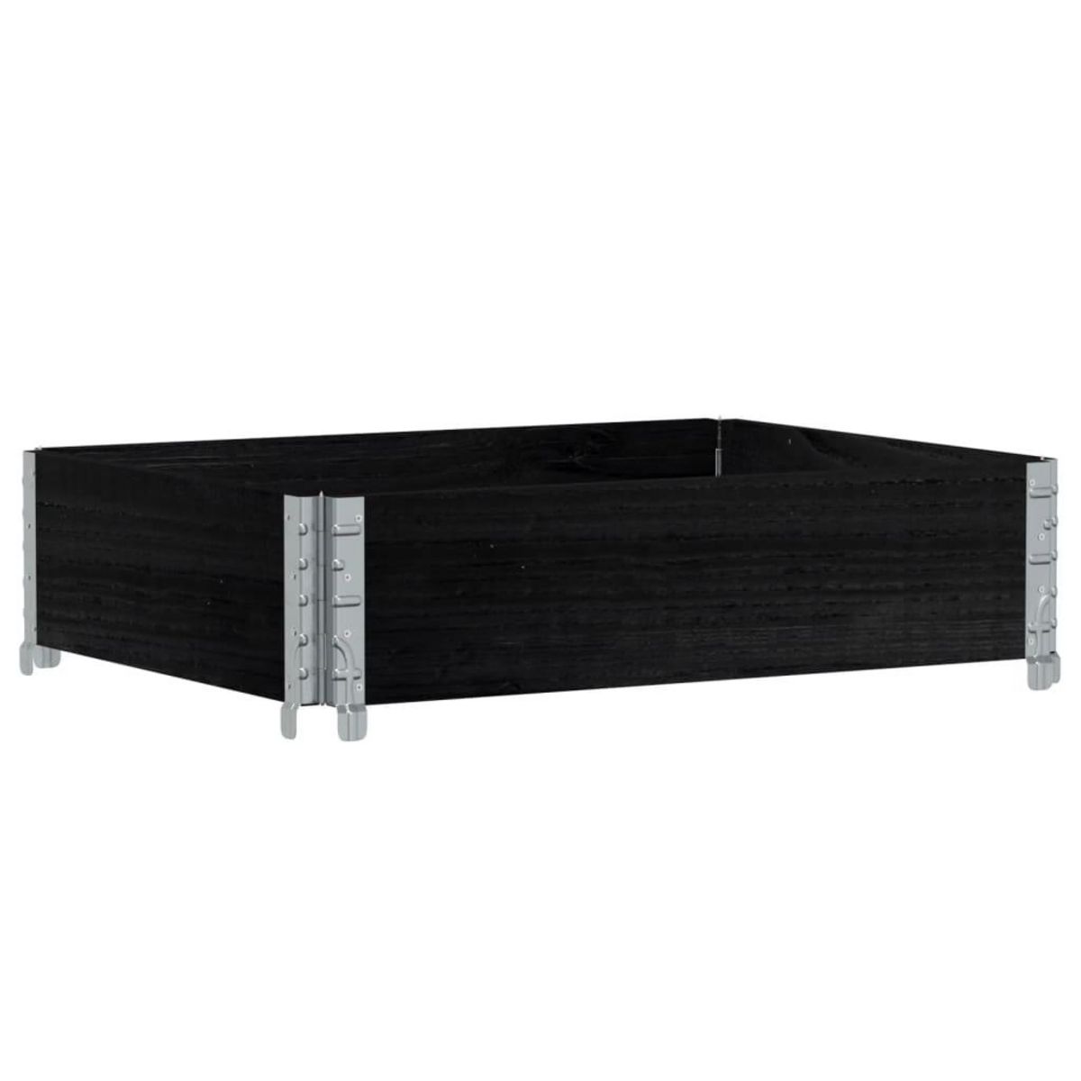 VIDAXL Jardiniere noir 80x60 cm bois massif de pin