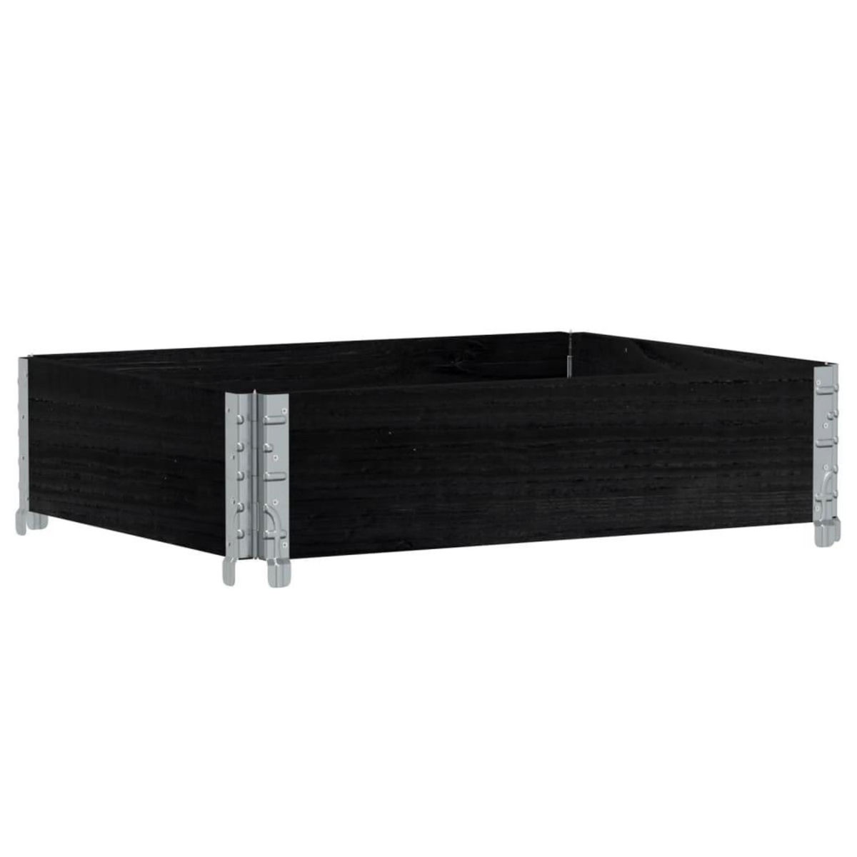 VIDAXL Jardiniere noir 80x60 cm bois massif de pin