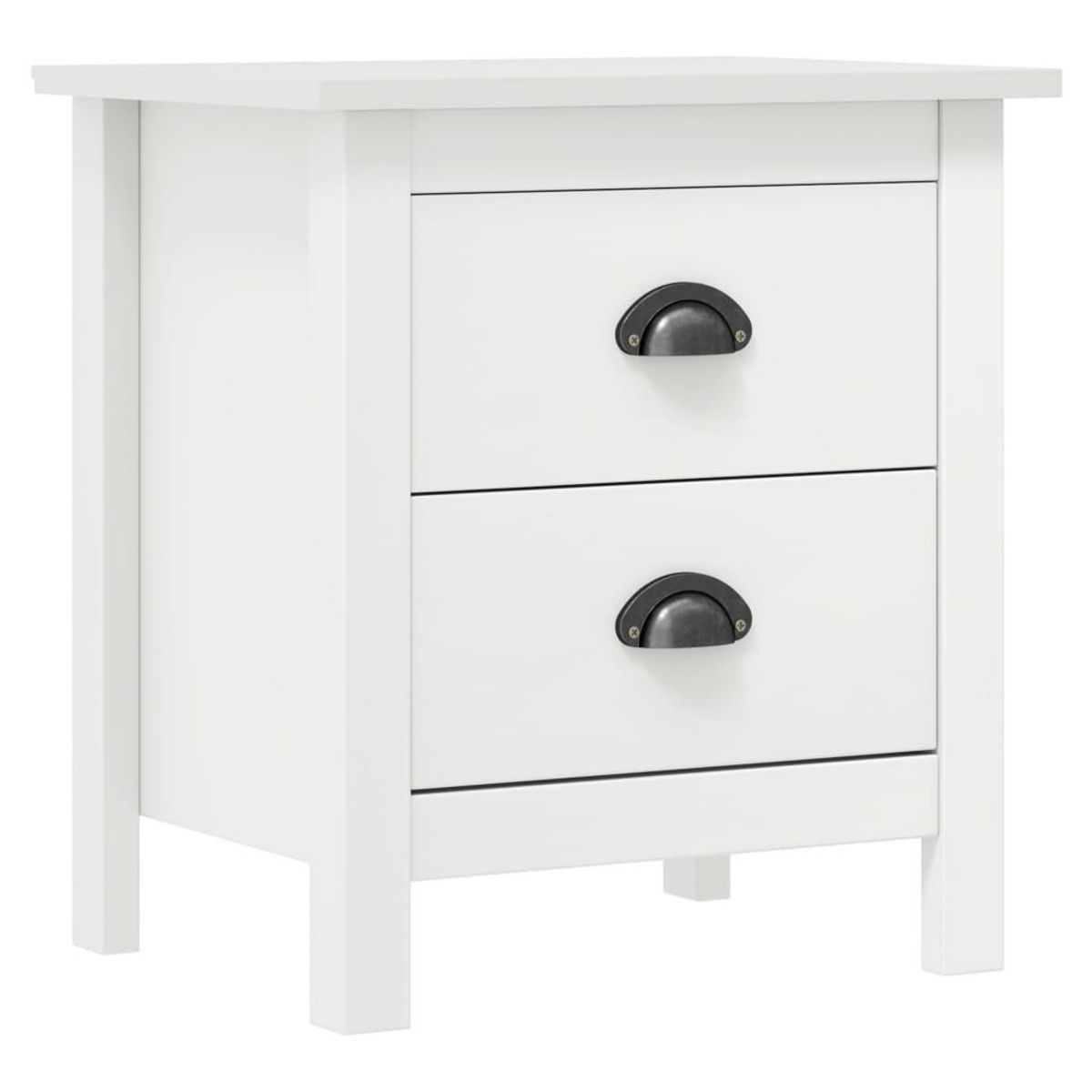 VIDAXL Tables de chevet Hill 2 pcs Blanc 46x35x49,5 cm Bois pin solide