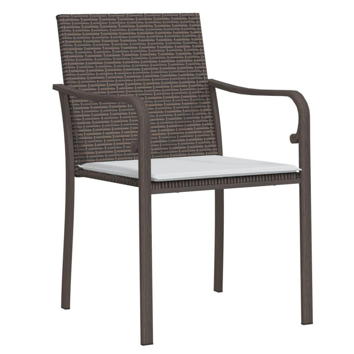 VIDAXL Chaises de jardin et coussins lot de 6 marron 56x59x84 cm rotin