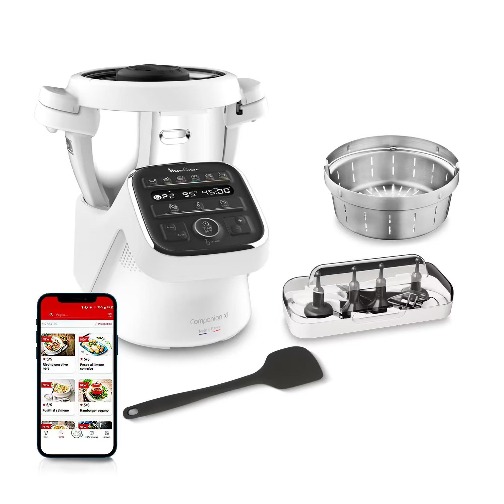Voir la diapositive 2 : MOULINEX Robot cuiseur multifonctions 4.5l 1550w - HF907AF0