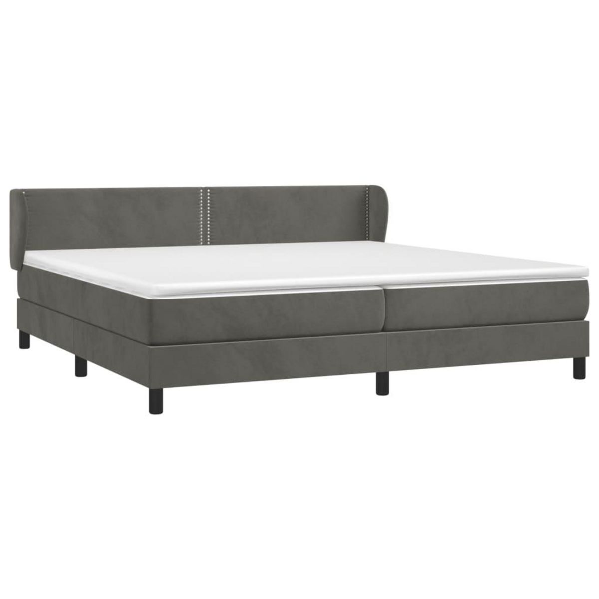 VIDAXL Sommier a lattes de lit et matelas Gris fonce 200x200cm Velours