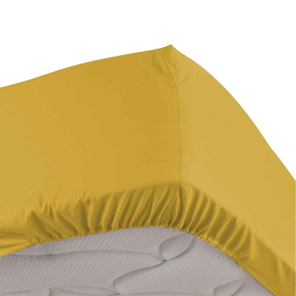 Paris Prix Drap Housse  Percaline  140x190cm Ocre