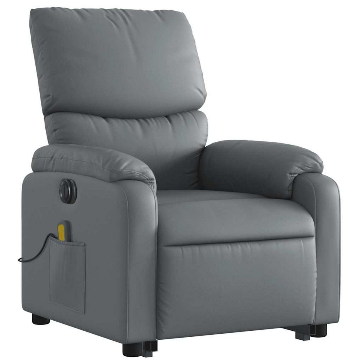 VIDAXL Fauteuil inclinable de massage electrique gris similicuir