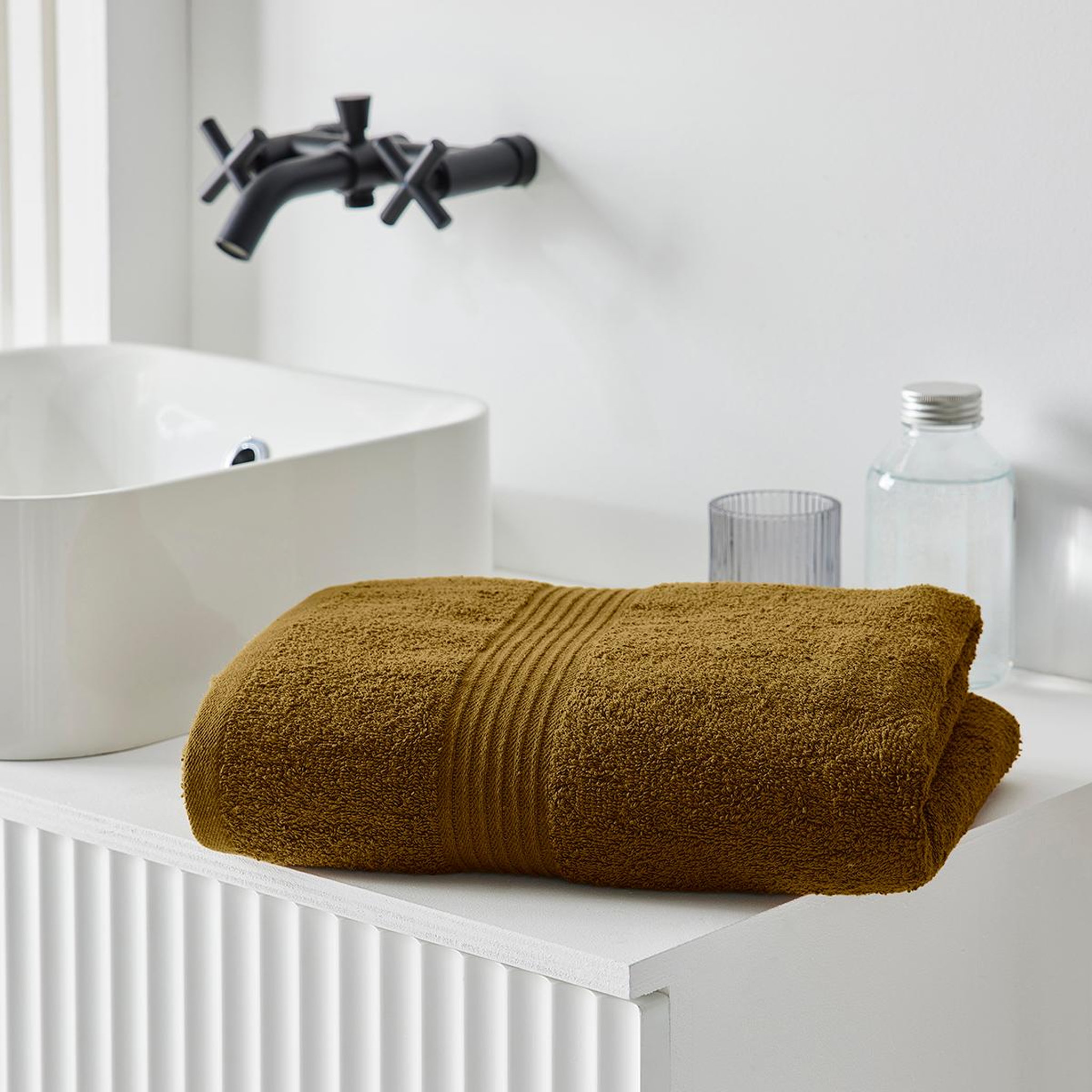 Voir la diapositive 1 : TODAY Drap de bain uni en coton 450 g/m²
