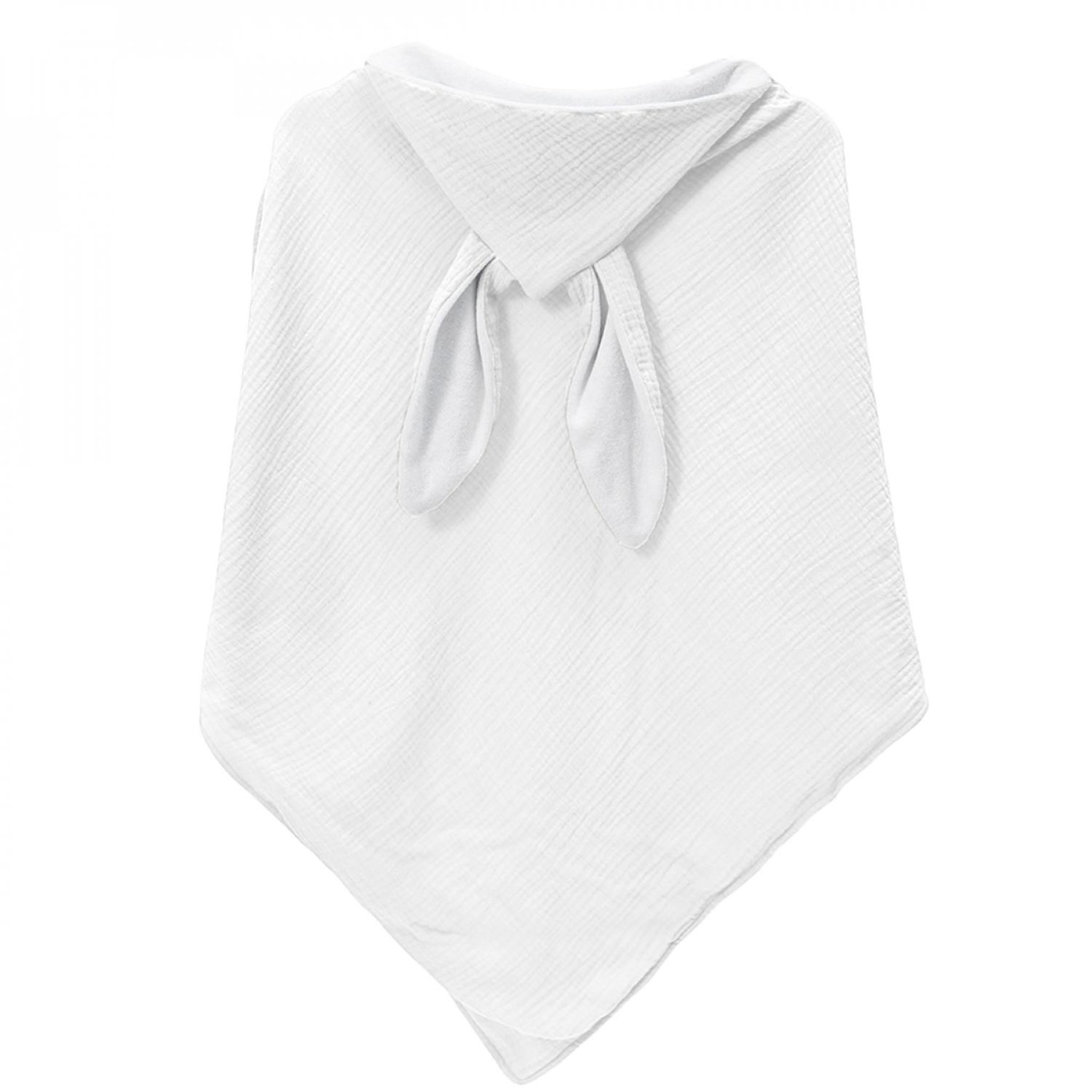 Voir la diapositive 5 : Monsieur Bébé Cape, sortie de bain pour bébé intérieur 100 % coton - 100 x 100 cm - Lapin - Blanc