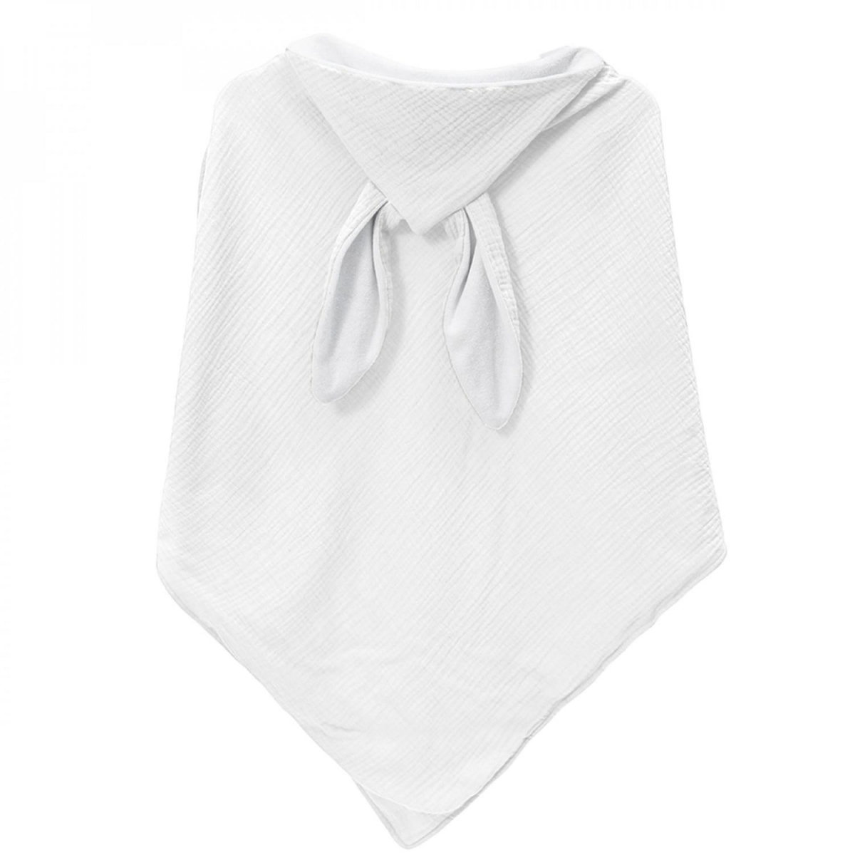 Monsieur Bébé Cape, sortie de bain pour bébé intérieur 100 % coton - 100 x 100 cm - Lapin - Blanc