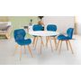 Voir la diapositive 1 : Lot de 4 chaises assise PU pieds bois massif NICKY