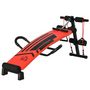 Voir la diapositive 1 : HOMCOM Banc de musculation pliable réglable - 2 bandes de résistance, ressort central traction, 2 poignées - acier PU rouge noir