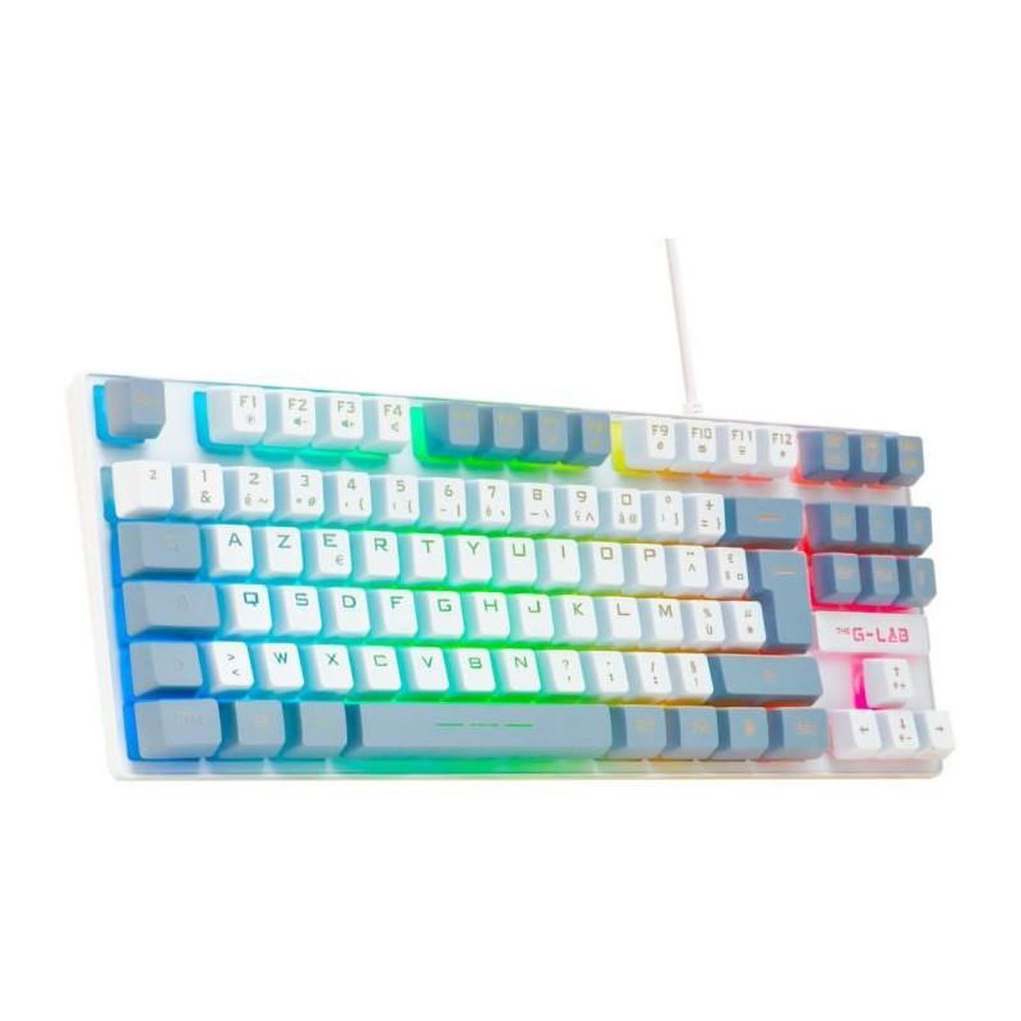 THE G-LAB Clavier Gamer - The G-Lab - KEYZ CAESIUM - RGB - Blanc & gris - TKL