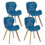 Voir la diapositive 2 : Lot de 4 chaises assise PU pieds bois massif NICKY