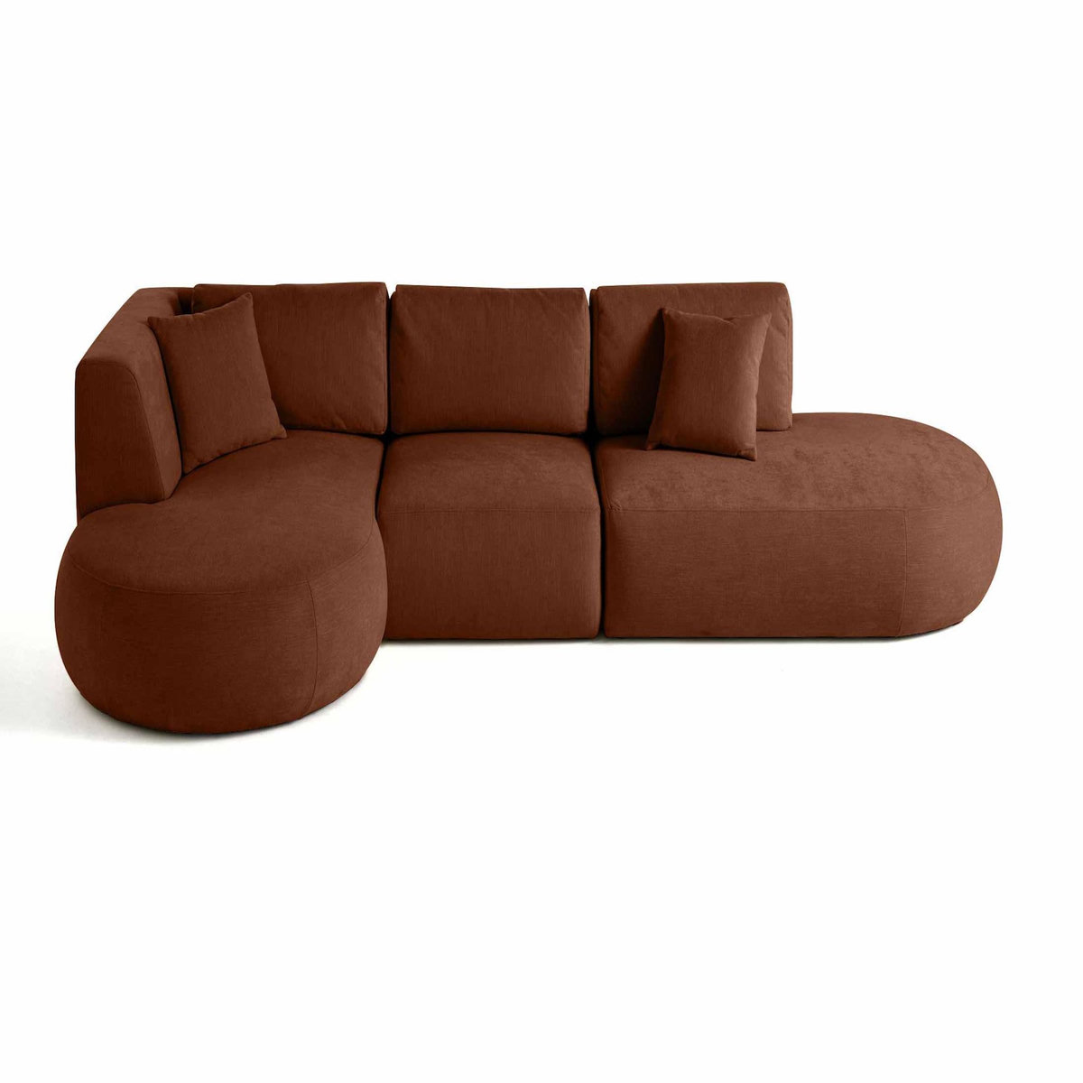 LISA DESIGN Santorini - canapé modulable d'angle gauche - 5 places - en tissu texturé