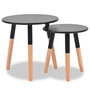 Voir la diapositive 2 : VIDAXL Ensemble de tables d'appoint 2 pcs Bois de pin massif Noir