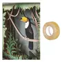 Rayher Cadre bois à motif 3D Toucan 24 x 24 cm + masking tape doré à paillettes 5 m