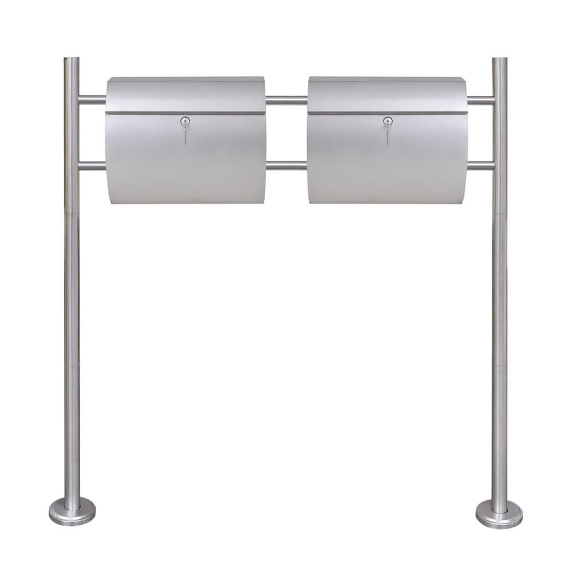 Voir la diapositive 2 : VIDAXL Double boîte a lettre sur support en acier inoxydable