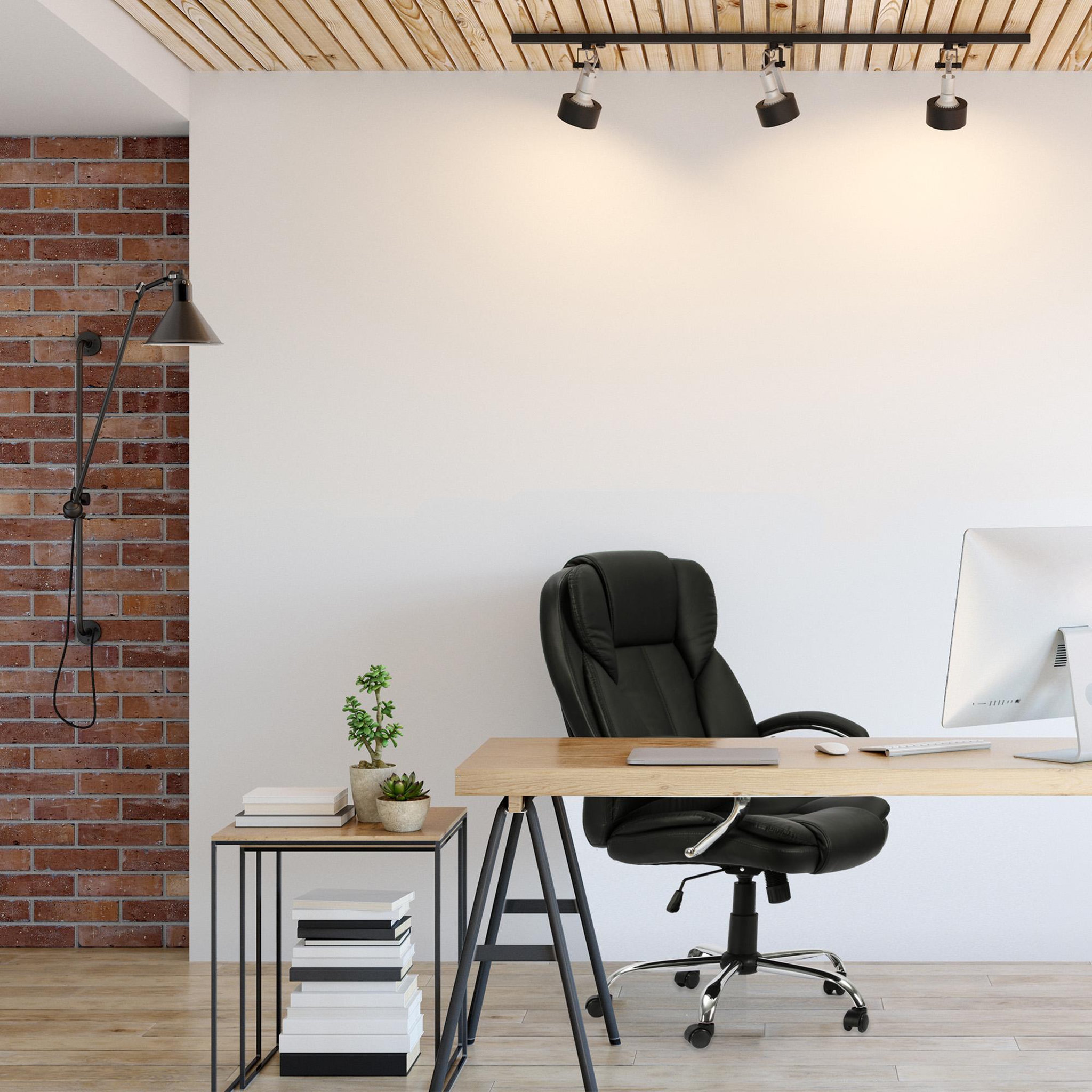 Voir la diapositive 5 : VS VENTA-STOCK Fauteuil de Bureau à Hauteur réglable et inclinable Nixon Similicuir Noir