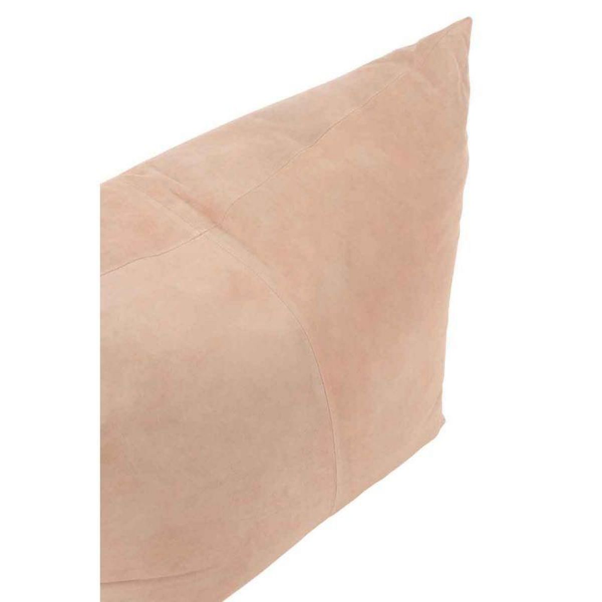 Paris Prix Pouf en Cuir Design  Mélissa  45cm Rose