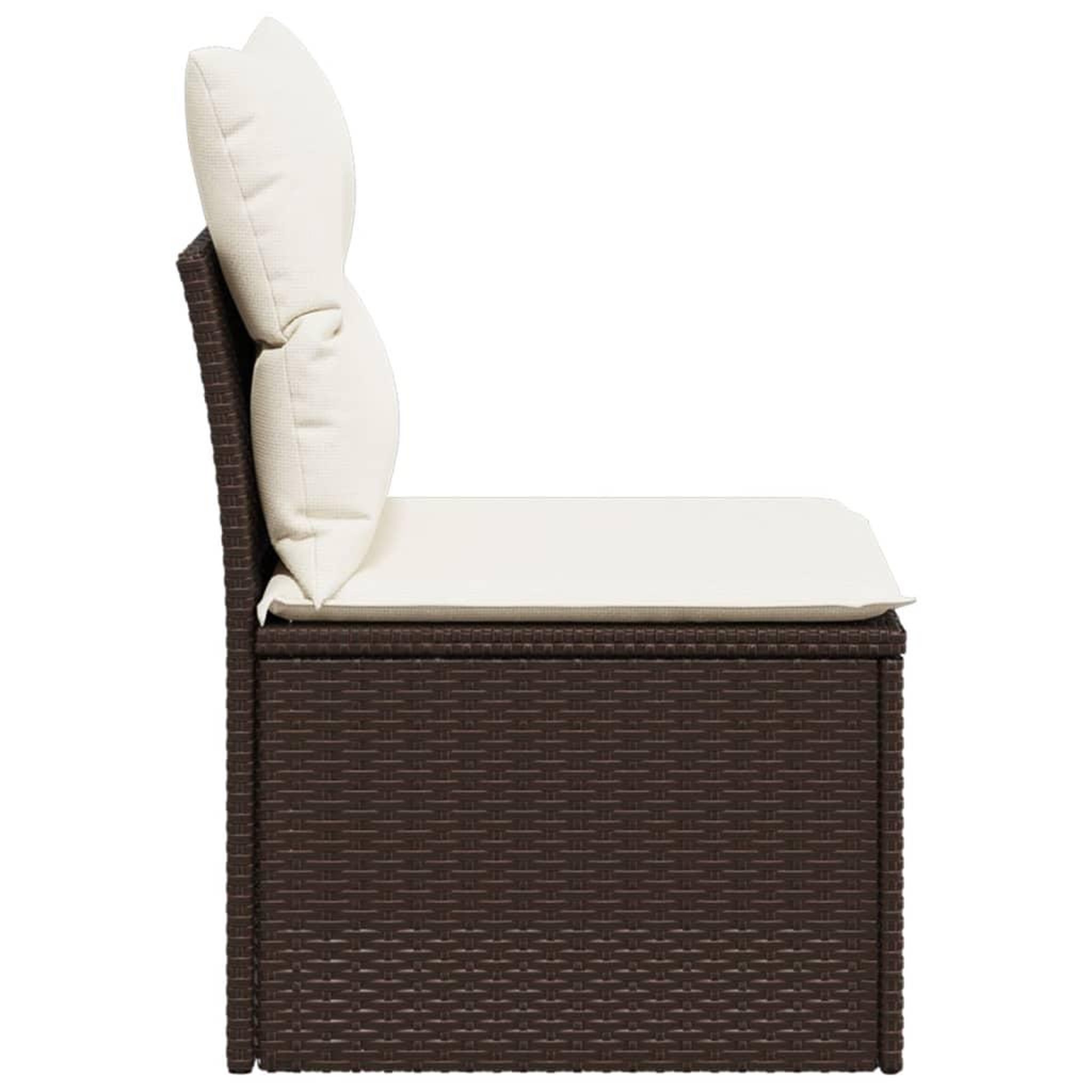 Voir la diapositive 5 : VIDAXL Canape de jardin sans accoudoirs coussins brun resine tressee