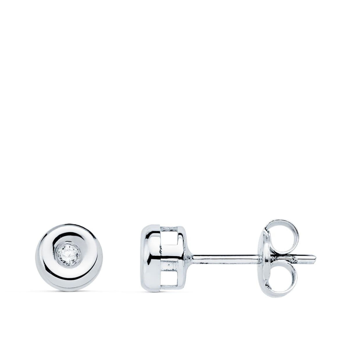 L'ATELIER D'AZUR Boucles d'Oreilles Solitaires Diamants de Synthèse 0.03 Carats - Or 18 Carats 750 Blanc