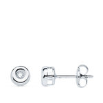 L'ATELIER D'AZUR Boucles d'Oreilles Solitaires Diamants de Synthèse 0.03 Carats - Or 18 Carats 750 Blanc