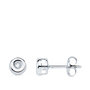 Voir la diapositive 1 : L'ATELIER D'AZUR Boucles d'Oreilles Solitaires Diamants de Synthèse 0.03 Carats - Or 18 Carats 750 Blanc