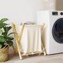 Voir la diapositive 3 : VIDAXL Panier a linge blanc creme 45x55x63,5 cm bambou
