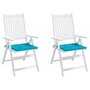 Voir la diapositive 4 : VIDAXL Coussins de chaise de jardin lot de 2 turquoise 40x40x3cm tissu