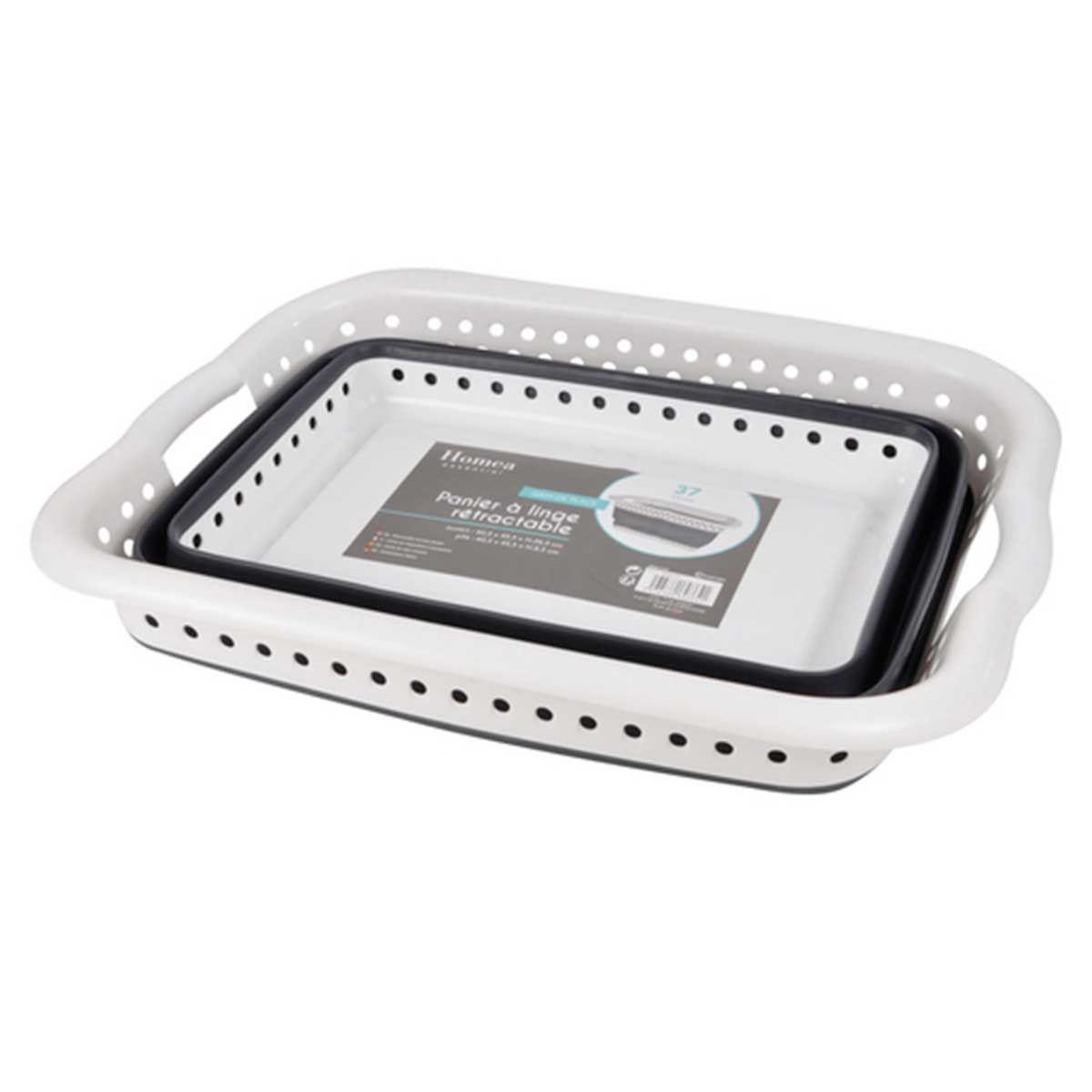 Paris Prix Panier à Linge  Rétractable  37L Anthracite