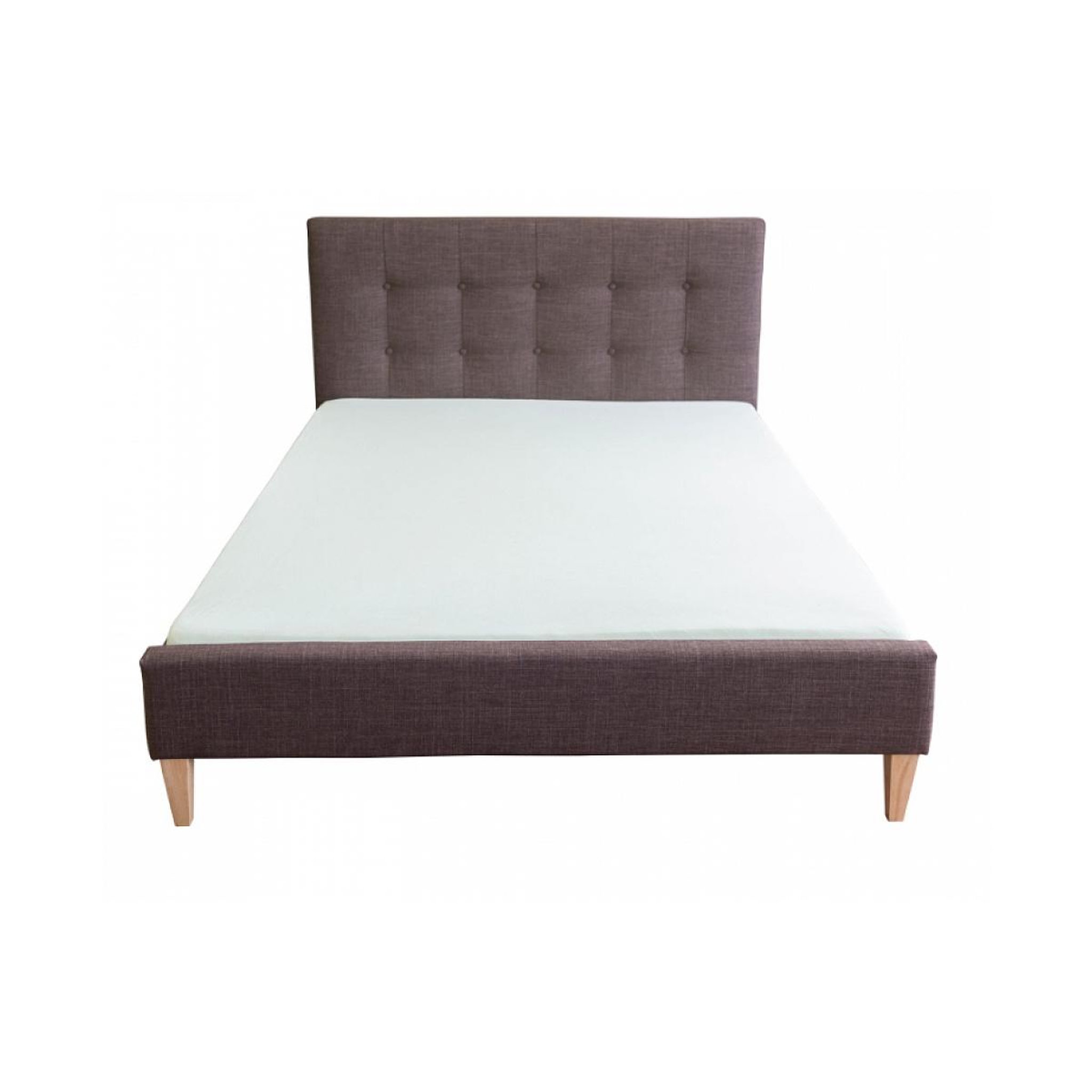 Voir la diapositive 3 : HomeStyle4U Lit double rembourré en tissu marron 180 x 200 cm pour un confort optimal